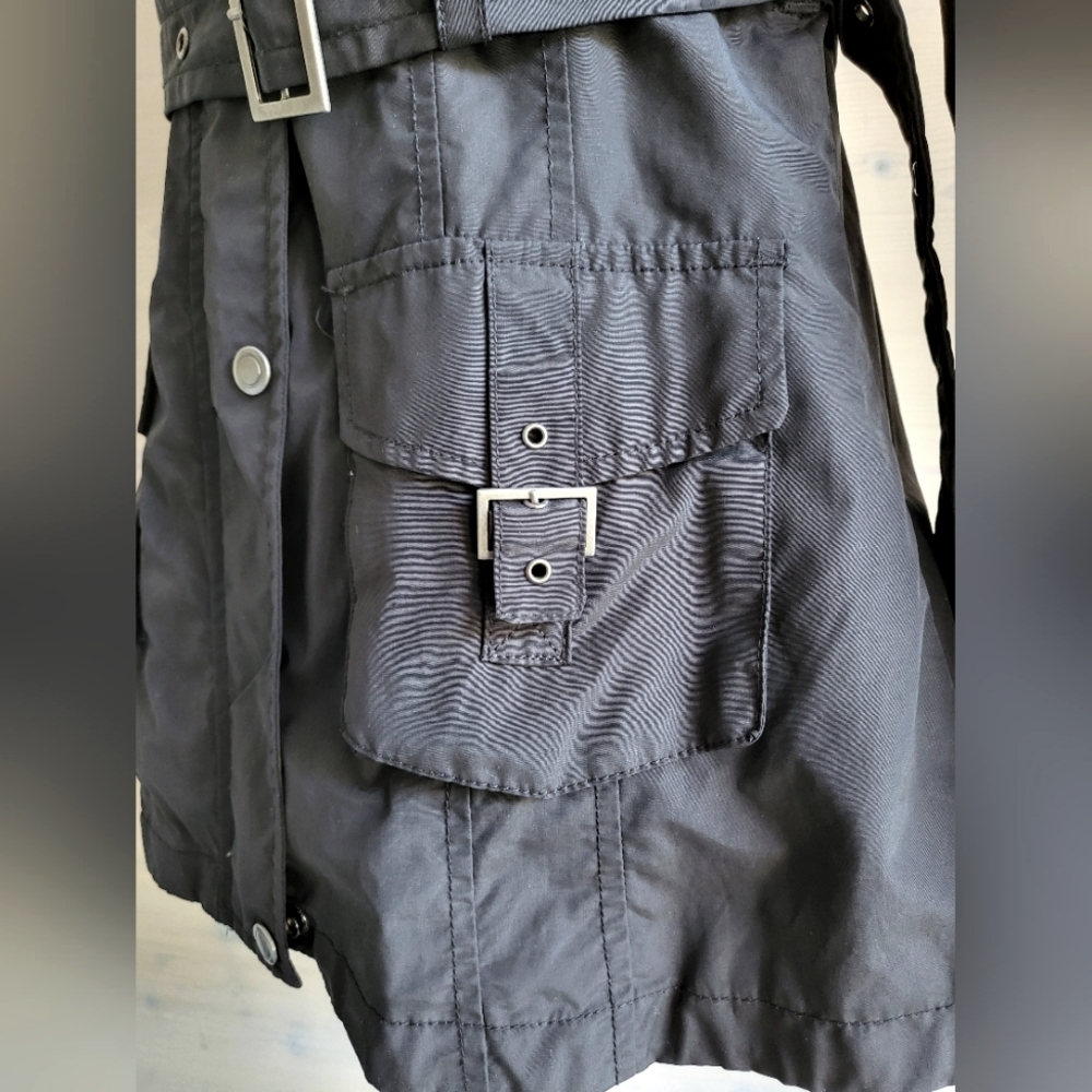 Merona Belted Military Parka Black size S - Picture 9 of 11